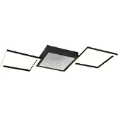 Reality Plafonnier LED, métal, noir mat, variateur, L 66 cm