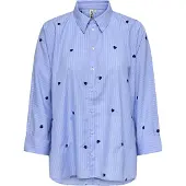 ONLY Chemisier 'ONLNEW LINA GRACE' marine / bleu clair / blanc