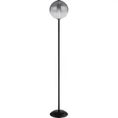 Globo Lampadaire LED, noir, boule en verre fumé, H 152 cm