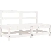 Syfax Canapés centraux de jardin 2 pcs blanc bois de pin massif