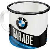 BMW Tasse en émail rétro, Garage - GARAGE