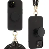 Just Elegance Necklace Cover avec PopSockets 3in1 Case Black, Bandoulière pour smartphone, Noir