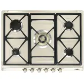 Smeg Table de cuisson à gaz encastrable 5 brûleurs SR775PO Crème