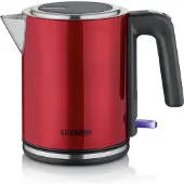 Severin WK 3427 Bouilloire WK 3427, 1,0 litre, inox/rouge