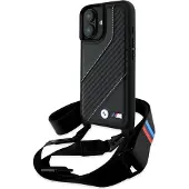 BMW Coque rigide M Edition à rayures carbone pour iPhone 16 6,1 pouces