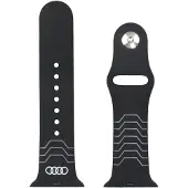 Audi Bracelet en silicone noir à motif géométrique pour Apple Watch