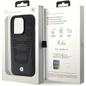 BMW BMHCP15X22RPSK iPhone 15 Pro Max 6.7" czarny/black Motif sièges en cuir (Apple iPhone 15 Pro Max), Coque pour téléphone portable, Noir