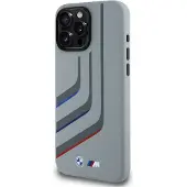 BMW Bmhmp16X23Slig Iphone 16 Pro Max 6.9 Szary/Grey Hardcase Silicone Turning Lines Magsafe