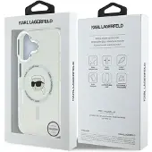 Karl Lagerfeld Coque rigide MagSafe blanche pour iPhone 16 Plus