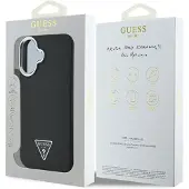 GUESS Guhmp16Mpgtspsk Iphone 16 Plus 6.7 noir/noir Hardcase Grained Triangle Magsafe
