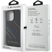BMW Bmhcp16L23Htrak Iphone 16 Pro 6.3 Czarny/Black Hardcase Motorsport Iml Random Stripes
