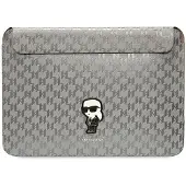 Karl Lagerfeld Manchette KLCS14SAKHPKG 14" srebrny/argent Saffiano Monogram Ikonik (14"), Sac pour notebook, Argent, Gris