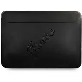 GUESS Manchon informatique en saffiano (13"), Sac pour notebook, Noir