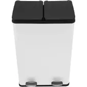 Monster poubelle double à pédale 60l - Blanc