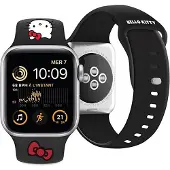 Hello Kitty Bracelet Apple Watch 38 mm/40 mm/41 mm en silicone noir