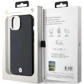 BMW BMHMP14S23PUFWK iPhone 14 / 15 / 13 6.1" czarny/black Signature Wrapped Metal MagSafe (Apple iPhone 14), Coque pour téléphone portable, Noir