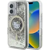 Hello Kitty HKHMP16SLGDIK iPhone 16 6.1" czarny złoty/black gold hardcase Liquid Glitter Fever MagS (Apple iPhone 16), Coque pour téléphone portable, Noir, Or
