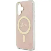GUESS GUHMP16SH4STP iPhone 16 6.1" różowy/pink hardcase IML 4G MagSafe (Apple iPhone 16), Coque pour téléphone portable, Pink