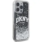 DKNY DKHCP16LLBNAEK iPhone 16 Pro 6.3" noir/black hardcase Liquid Glitter Arch Logo (Apple iPhone 16 Pro), Coque pour téléphone portable, Noir