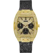 GUESS Montre Femme - - GW0105L2 - Quartz - Silicone Noir - Multi-Cadrans
