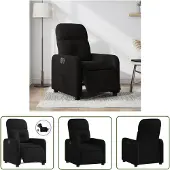 The Living Store Fauteuil relax électrique noir tissu