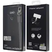 Audi Universal Phone Lanyard 28Cm 10Mm Leather Grey/Gray Au-Hslsl-Gt/D1-Gy