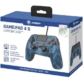 Snakebyte Manette Filaire compatible pour PlayStation 4 PS4 Slim Pro PS3 manettes analogiques doubles - retour haptique - Pad tactile - Bleu Camo