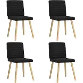 vidaXL Chaise de salle à manger 4 pcs. tissu noir