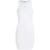 Tommy Hilfiger Femmes, Robe, Tjw Essential Rib Tank Robe bodycon pour femme, Blanc, (M)