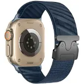 Beline pasek Apple Watch Oblique 42/44/45/49mm granatowy/navy (Nylon), Sangles de montre, Bleu