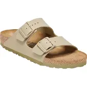 Birkenstock pour femme. 1027697 Sandales en Cuir Arizona Birko Flor (Coupe Étroite) vert (39), Plat, Aucun, Casuel