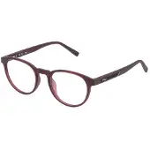FILA Lunettes de Vue - - VFI992 - Rouge transparent brillant - Monture plastique Iniettato - Forme ronde 50/21/145