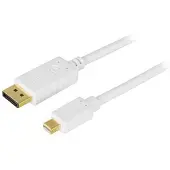 Deltaco DP-1130 Câble DisplayPort 3 m mini DisplayPort blanc (3 m)