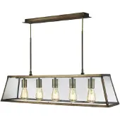 Searchlight Lampe suspendue rurale Voyager Bronze antique à 5 lumières
