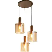Searchlight Lampe à suspension marron Sweden 3 lumières