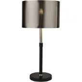 Searchlight noir et chrome Lampe de table avec BRUSHED noir chrome SHADE