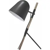 Artdelight Lampe de table country Sensa Trépied noir avec bois
