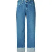 Pepe Jeans pour femme. PL2050878 Jeans amples à revers bleu (27/30), Casuel, Coton, Denim