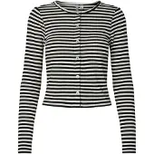 Pieces Cardigan 'PCLAYA' noir / blanc naturel