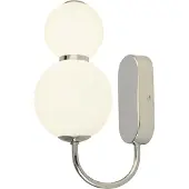 Searchlight APPLIQUE SNOWBALL 2-flammig, chrom mit opal GLASS SHADES
