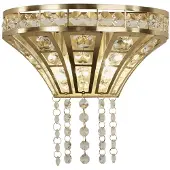 Searchlight Applique Gemma 2Lt - Laiton satiné avec cristal clair