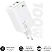 Subblim Gan Usb-a And Usb-c Wall Charger 100w Clair