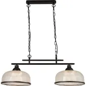 Searchlight Bistro Ii - 2Lt Ceiling Bar, Noir, Verre Halophane