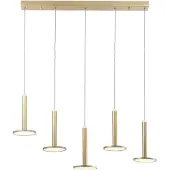 Nova Luce Palencia LED Lampe à suspendre 5-flux. alignement or