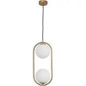 Nova Luce Suspension design Obitar Double ovale doré