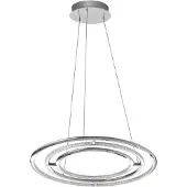 Nova Luce Luminaire suspendu Livorno , Variant : Ø 600 x 1200 mm, 55 W, 3900 lm, chromé, trois anneaux