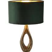 Searchlight Lampe de table dorée Bucklow avec capuche verte