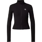 Adidas Essentials Ribbed Full-zip Track Top Femme - Vestes Zippees, Noir - Taille XL (46-48) - Jersey de coton