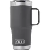 Yeti Rambler Travel Mug 20oz Stronghold Lid, Charcoal Grey, mug de voyage thermos avec couvercle, 591 ml