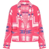 IZIA Cardigan bleu / fuchsia / blanc
